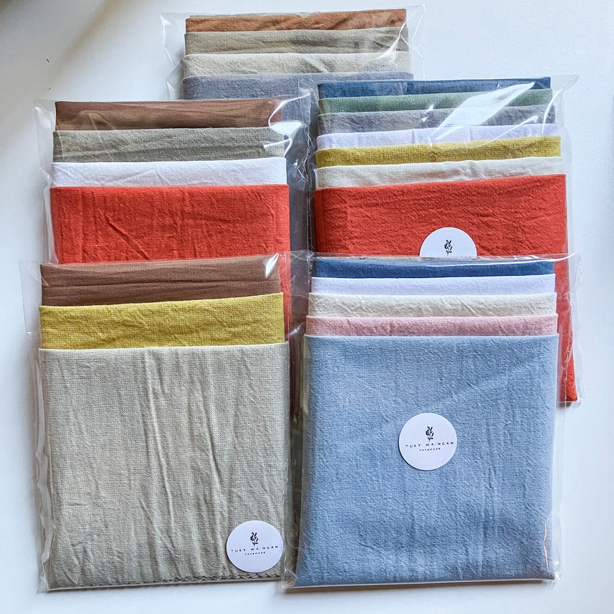 Pack De Telas Tusor Para Bordar "Tierra"