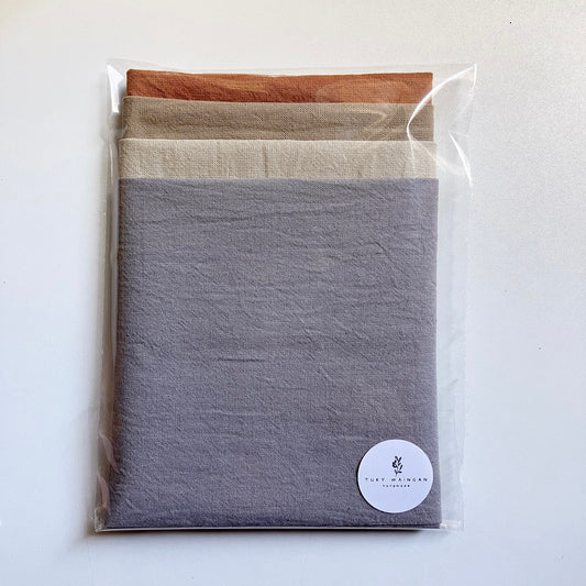 Pack De Telas Tusor Para Bordar "Piedra"