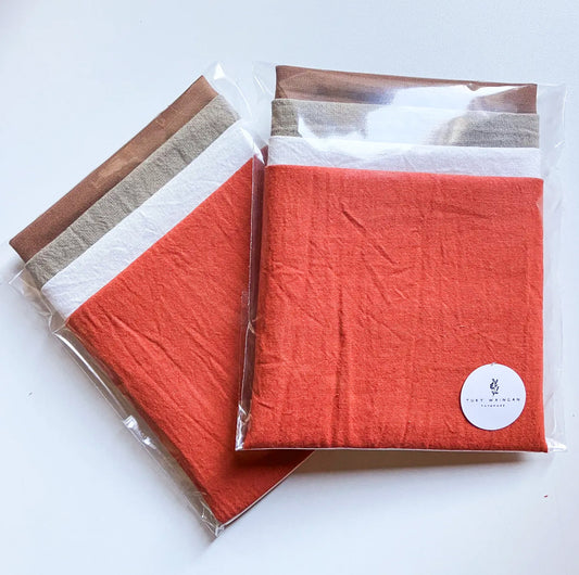 Pack De Telas Tusor Para Bordar "Arcilla"