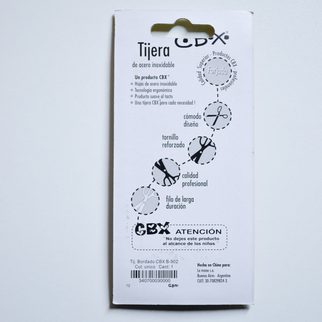 Tijera para bordar acero inoxidable marca CBX