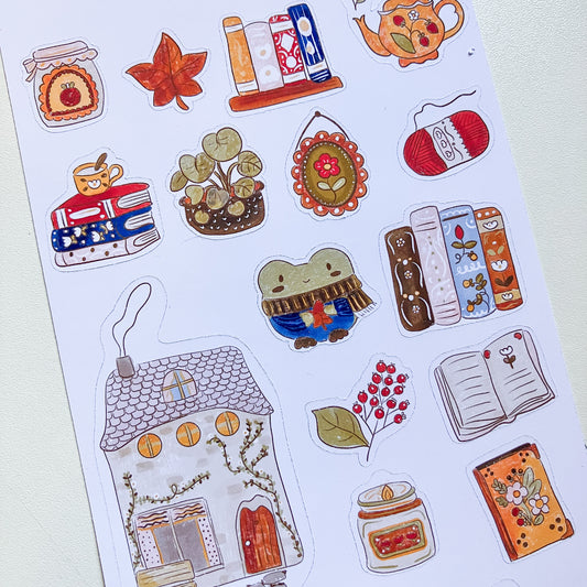 Stickers Kawaii Casa de Invierno · Hoja 19 · Bujo y Scrapbook