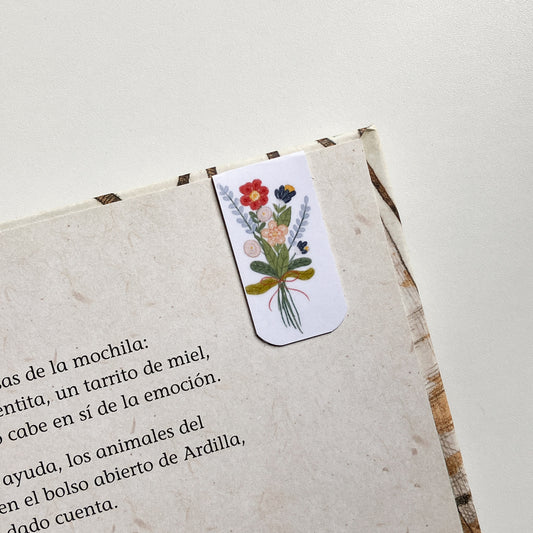 Marcapáginas Magnéticos Ilustrados – Set de 2 | Flores de campo. Hecho a Mano