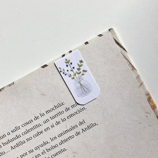 Marcapáginas Magnéticos Ilustrados – Set de 2 | Jarrón de flores. Hecho a Mano