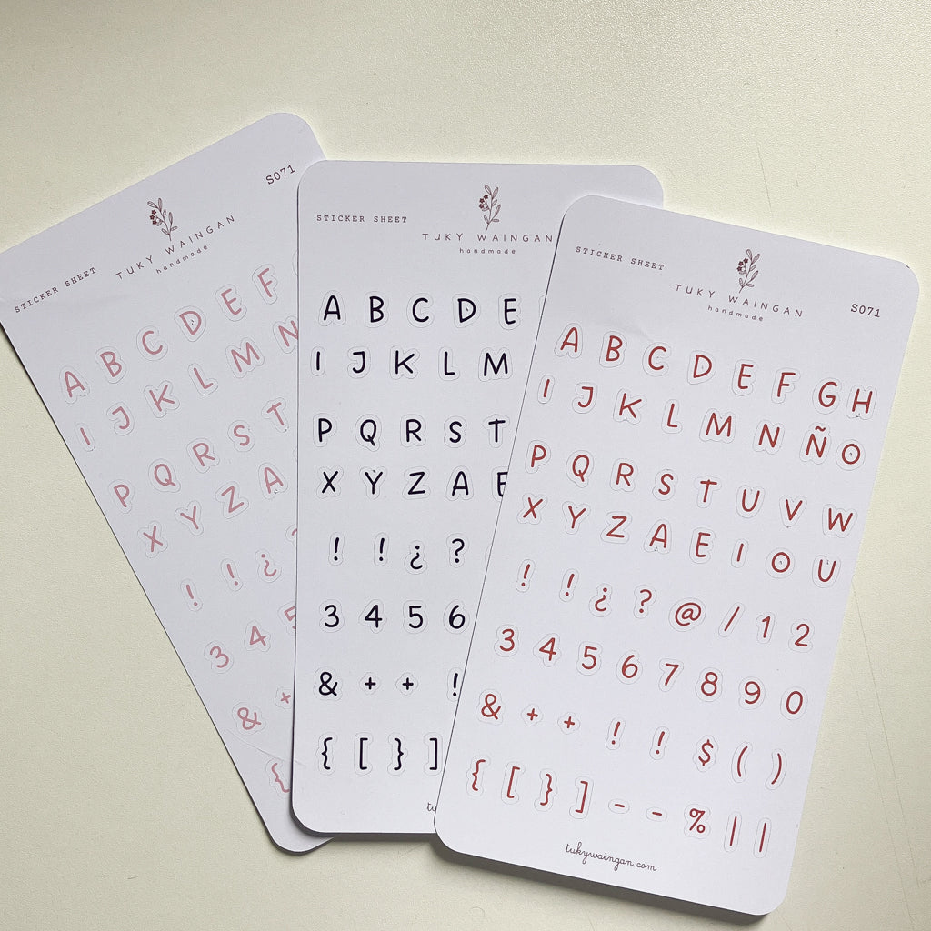 Sticker Sheet Alfabeto Handwritten | Negro | Scrapbooking