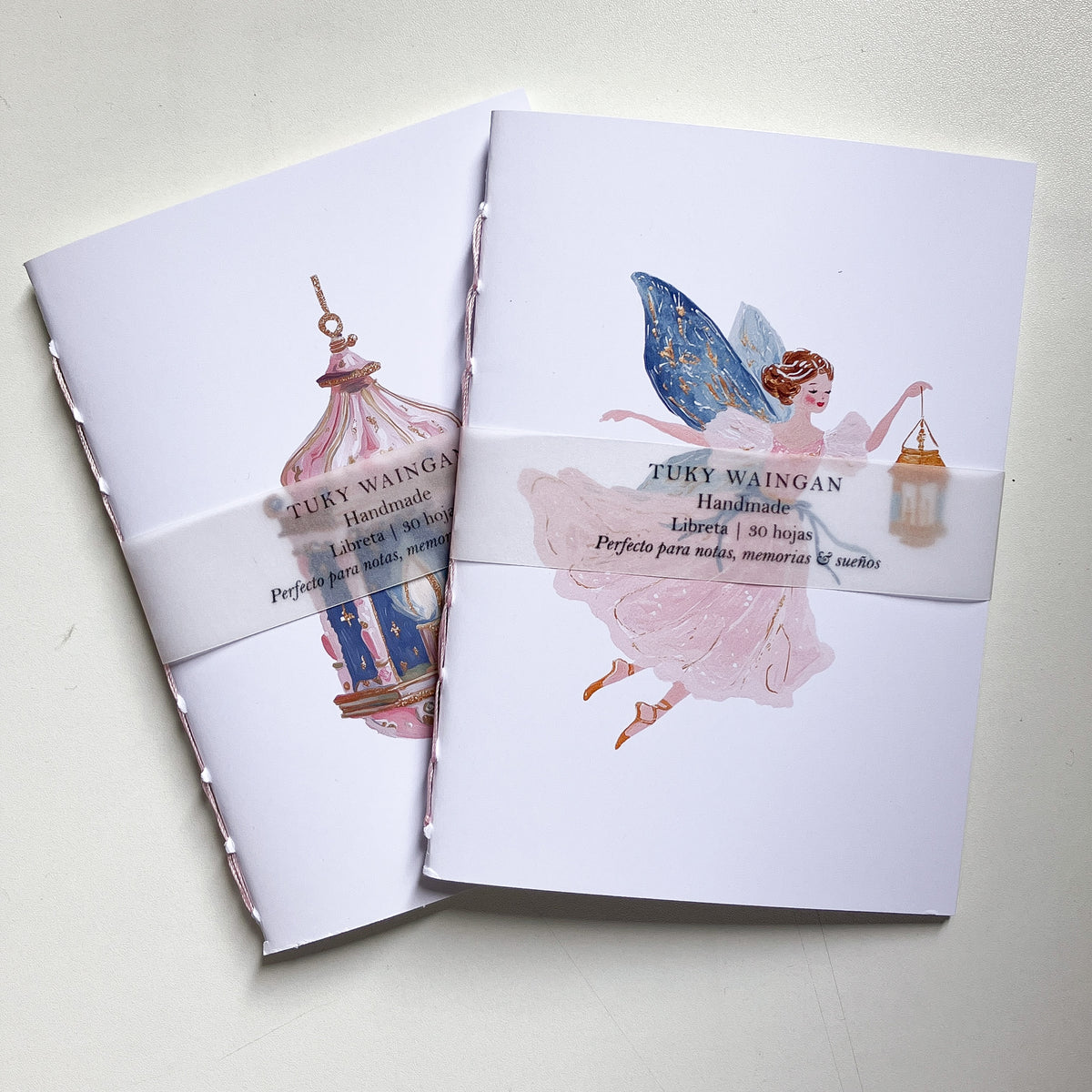 Set x2 Libretas A6 Cosidas a Mano | Hada y Farol