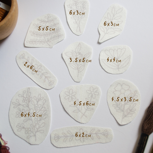 Stickers flores silvestres románticas para bordar Hidrosoluble