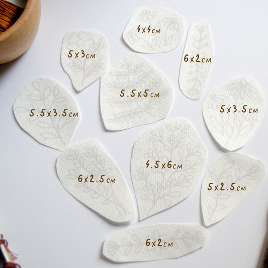 Stickers flores silvestres minimal para bordar Hidrosoluble