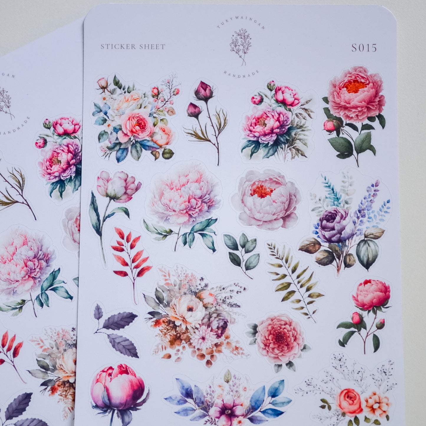 Hola de sticker 19 Stickers Botánicos Románticos Bullet Journal