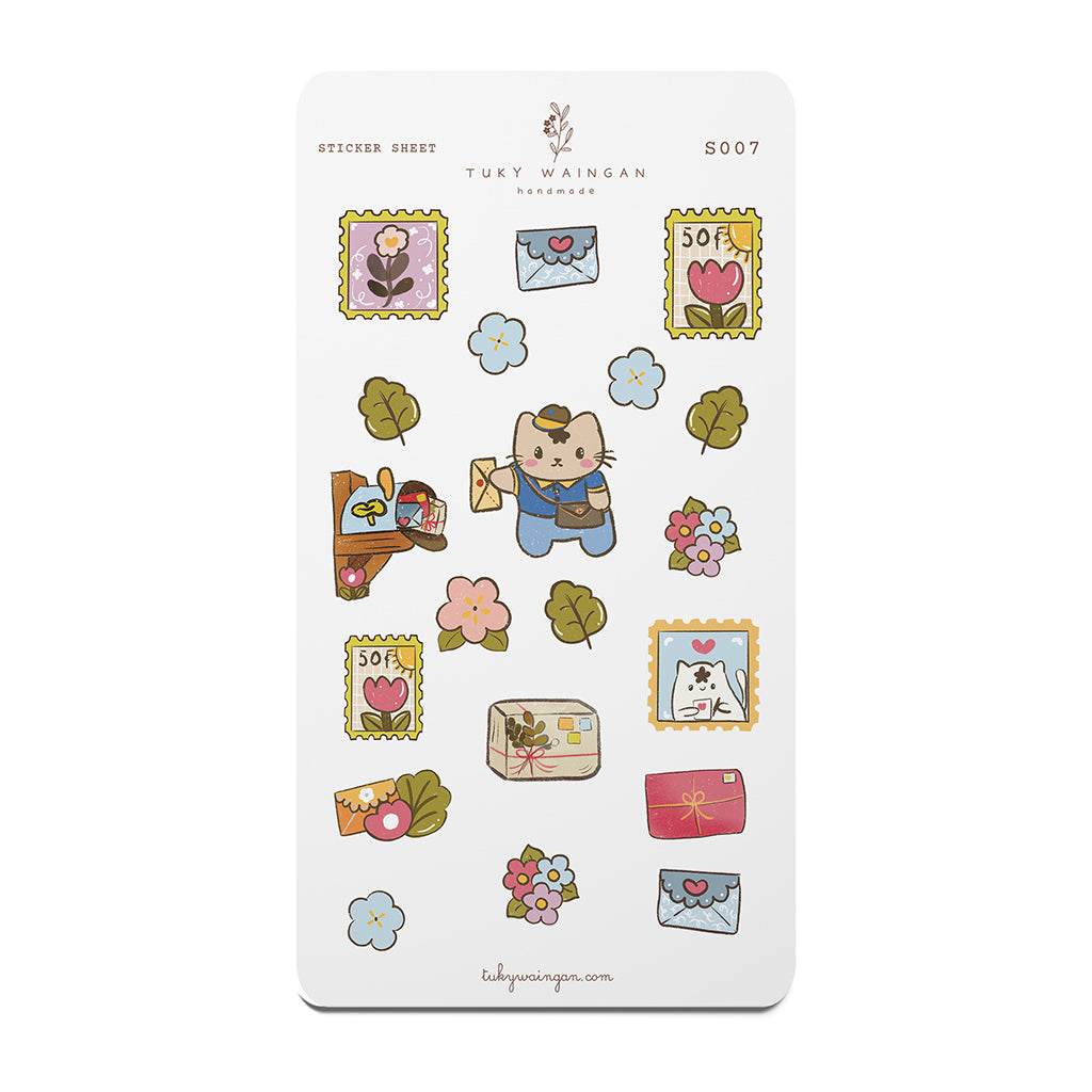 Hoja De 20 Stickers Ilustrado Kawaii Bullet Bujo, Scrapbook
