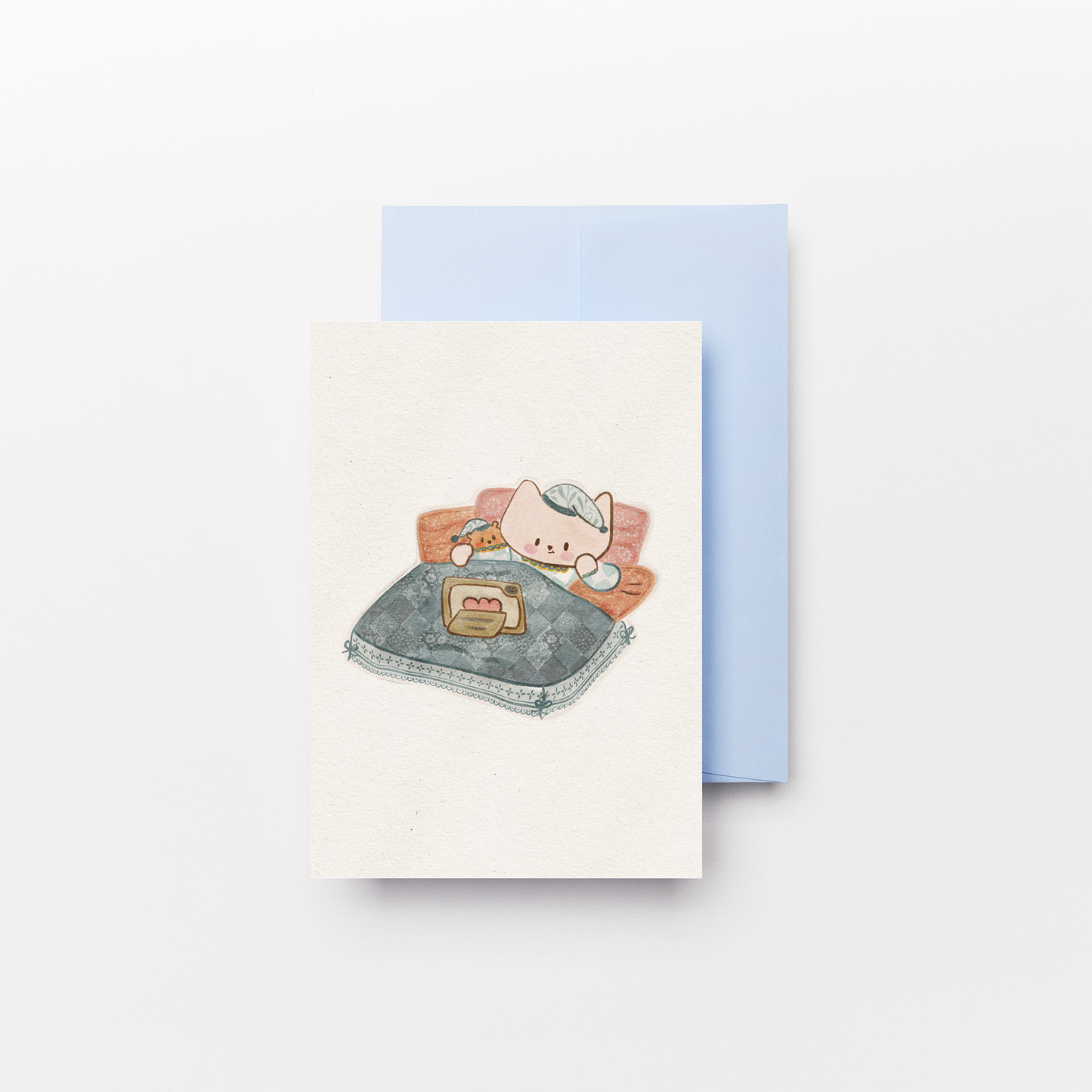 Postal Ilustrada, tarjeta 10x15 cm. Sábado de pelis