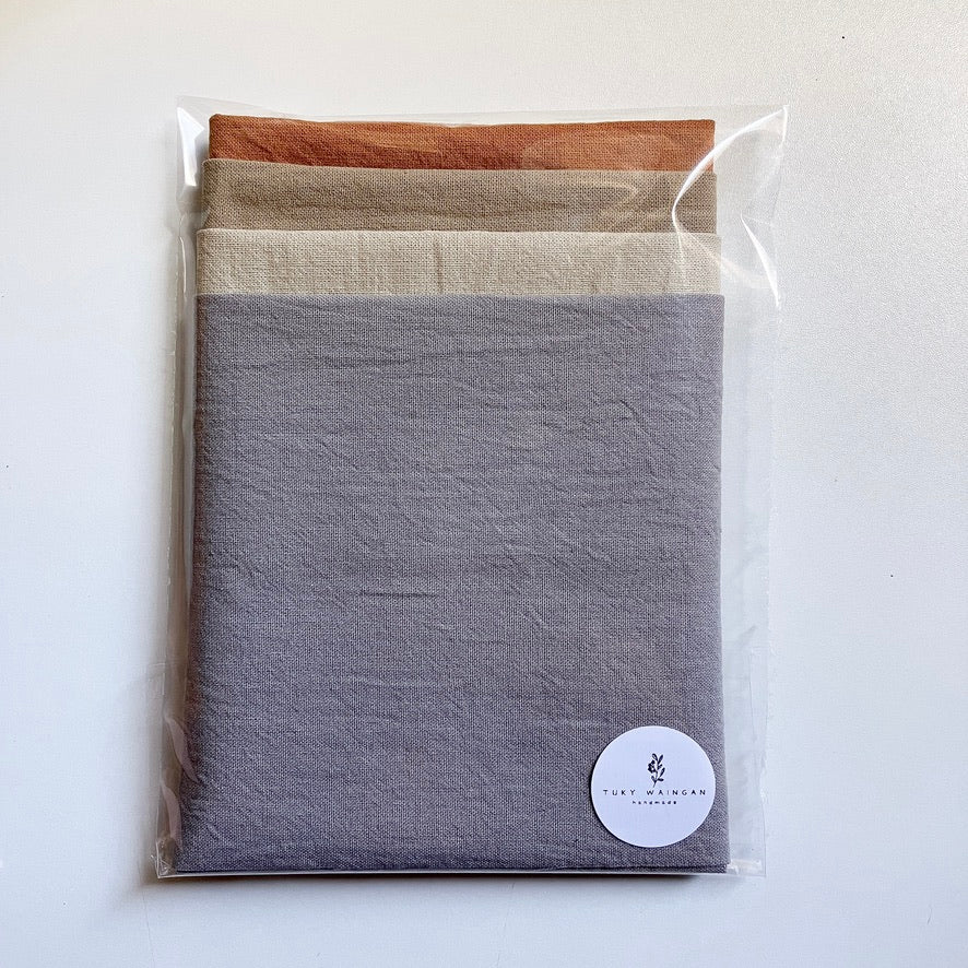Pack De Telas Tusor Para Bordar "Piedra"