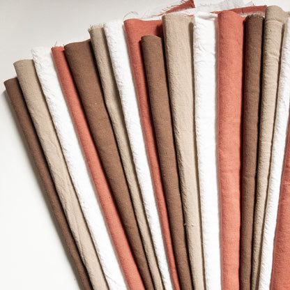 Pack De Telas Tusor Para Bordar "Arcilla"