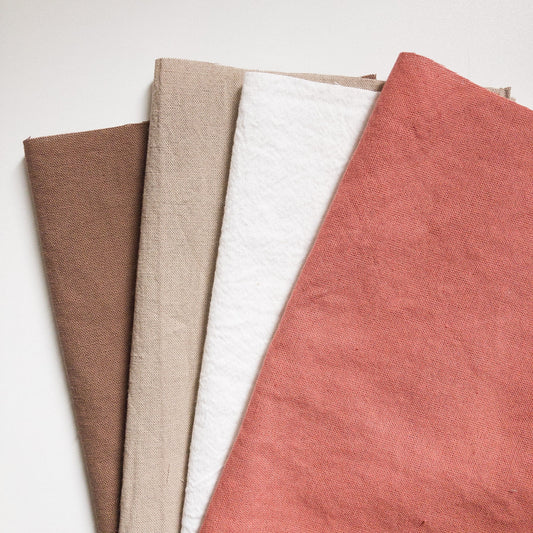 Pack De Telas Tusor Para Bordar "Arcilla"