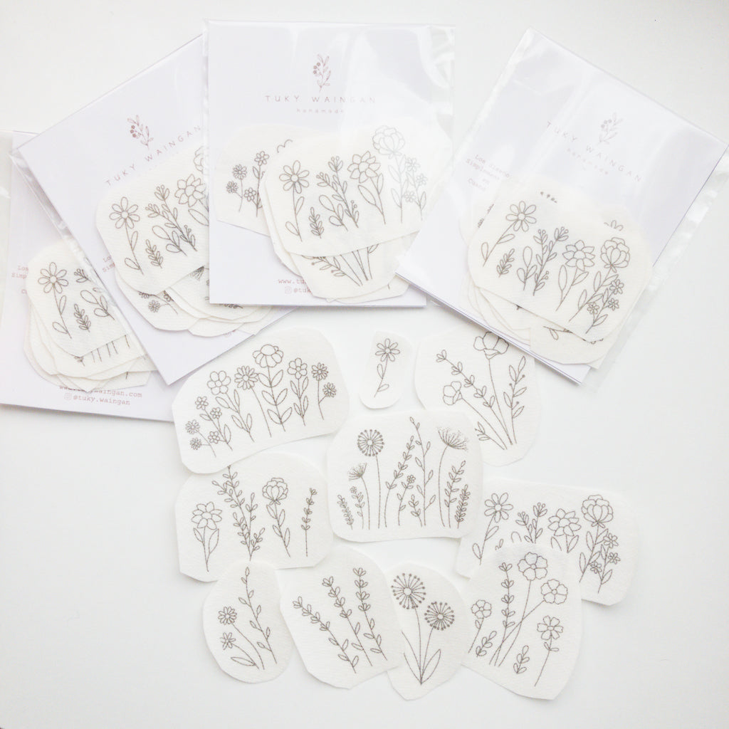 Stickers "Flores silvestres clásicas" para bordar Hidrosoluble