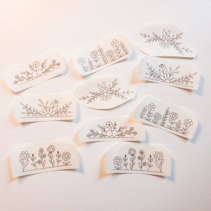 Stickers "Flores de primavera" para bordar Hidrosoluble