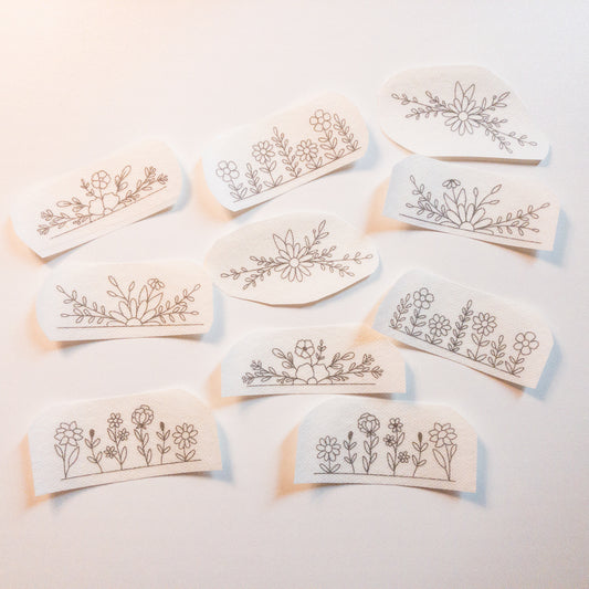 Stickers "Flores de primavera" para bordar Hidrosoluble