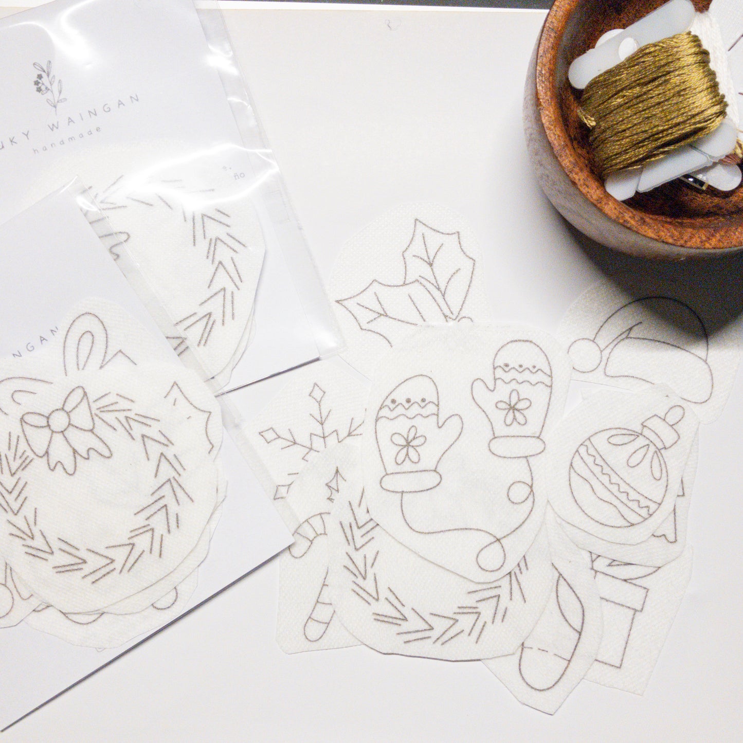 Stickers "Navidad" para bordar Hidrosoluble