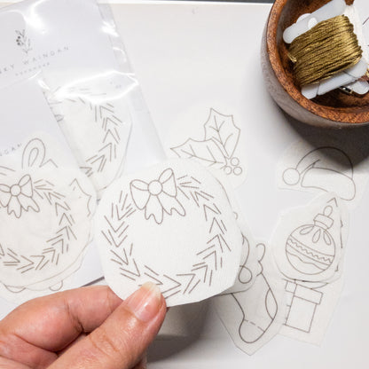 Stickers "Navidad" para bordar Hidrosoluble
