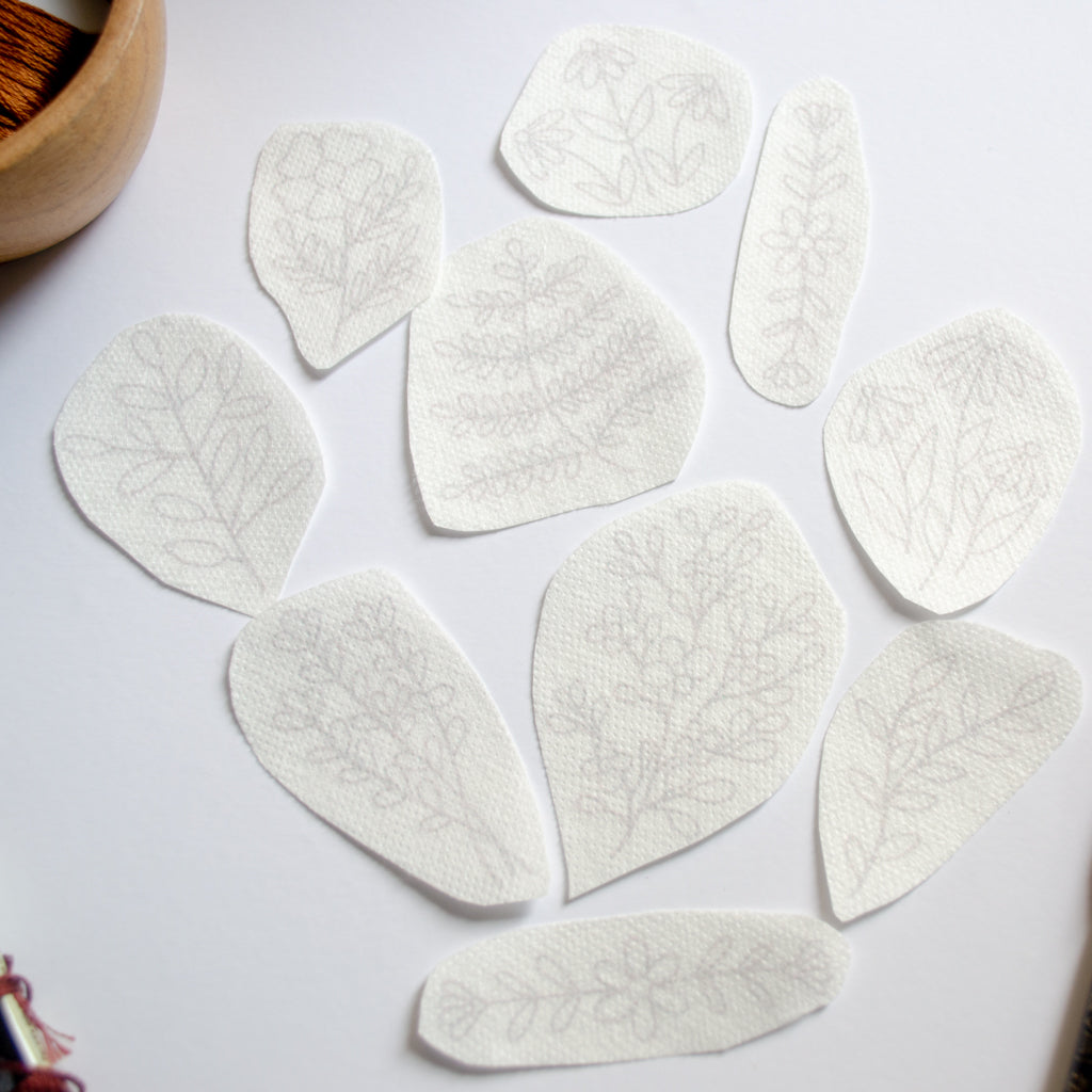 Stickers flores silvestres minimal para bordar Hidrosoluble