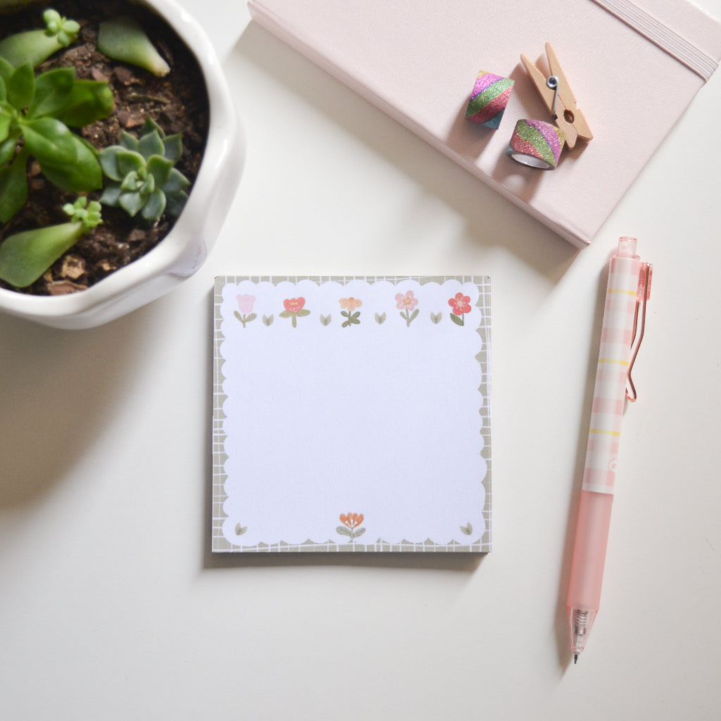 Memo Pad Anotadores Flores kawaii