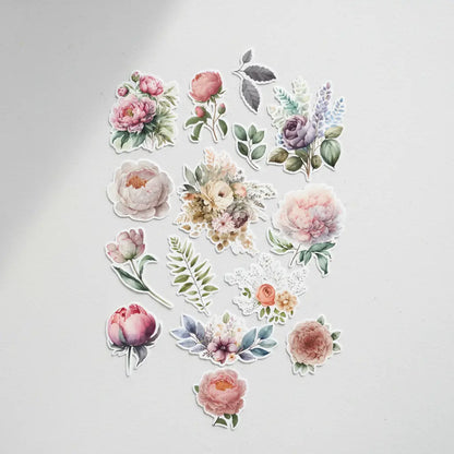 Hola de sticker 19 Stickers Botánicos Románticos Bullet Journal