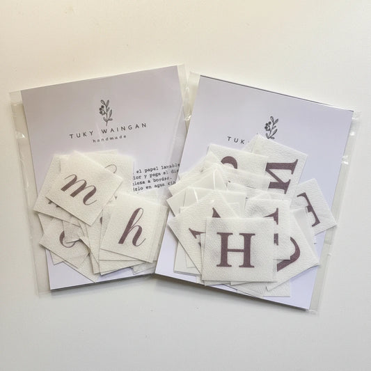 Stickers Letras para bordar Hidrosoluble