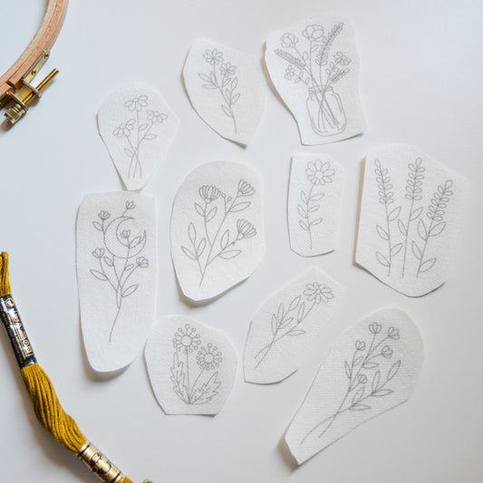Stickers "Luna escondida"" para bordar Hidrosoluble