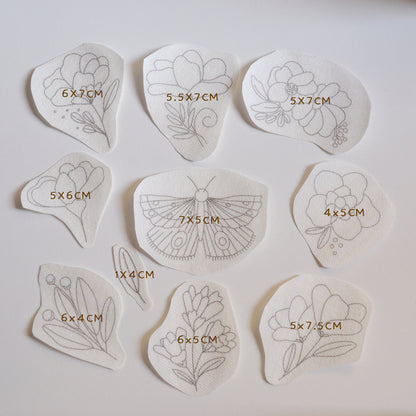 Stickers Hidrosoluble "Vuelo" para Bordar – Diseños Florales Preimpresos