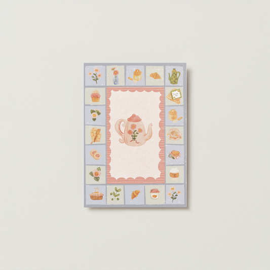 Postal Ilustrada, tarjeta 10x15 cm. Tetera
