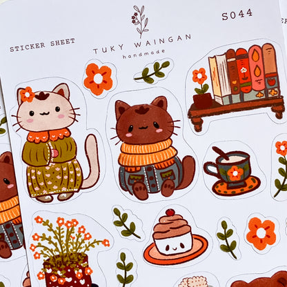 Hoja Stickers Tarde de café y libros