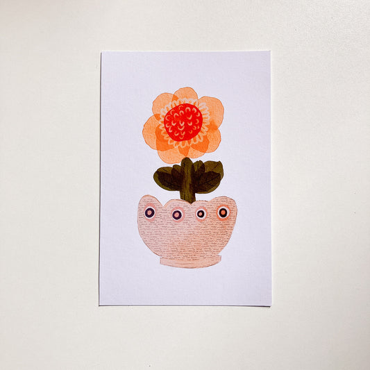 Postal Ilustrada, tarjeta 10x15 cm. Elegí tu diseño Flor de acuarela