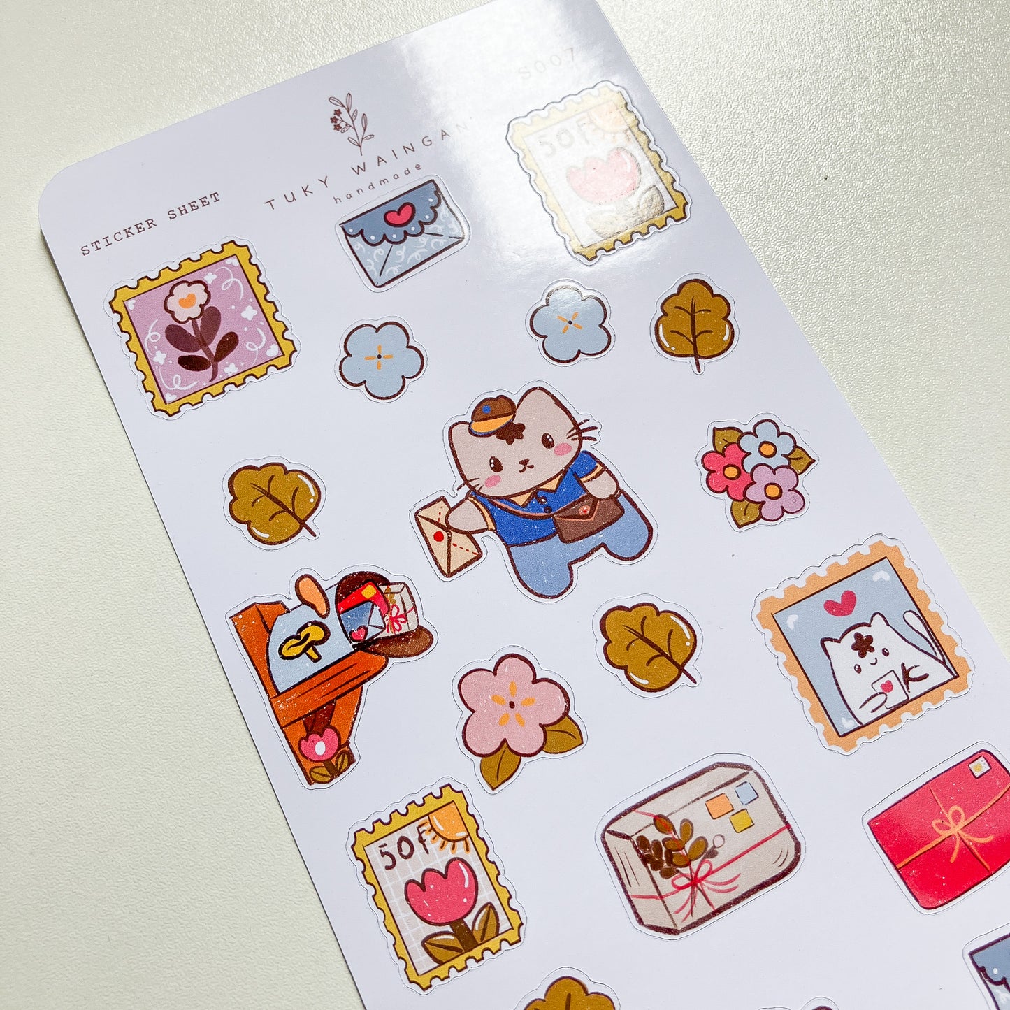Hoja De 20 Stickers Ilustrado Kawaii Bullet Bujo, Scrapbook