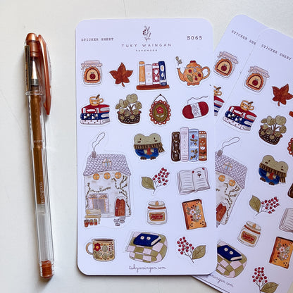 Stickers Kawaii Casa de Invierno · Hoja 19 · Bujo y Scrapbook