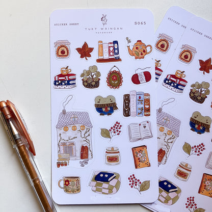 Stickers Kawaii Casa de Invierno · Hoja 19 · Bujo y Scrapbook
