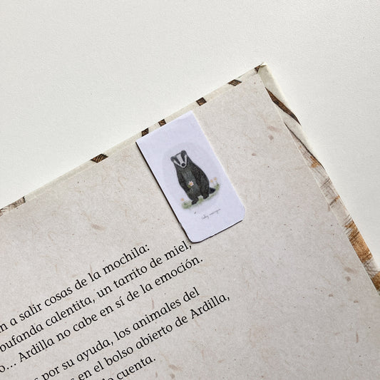 Marcapáginas Magnéticos Ilustrados – Set de 2 | Tejón del bosque. Hecho a Mano