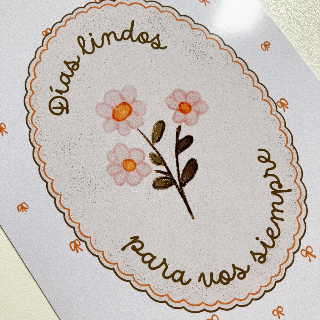 Postal Ilustrada, tarjeta 10x15 cm. Días lindos