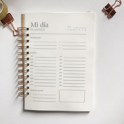 Planner Diario minimalista A5 | Anillado Doble 50 Hojas