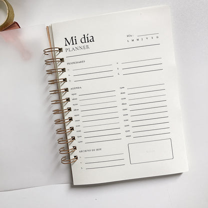 Planner Diario minimalista A5 | Anillado Doble 50 Hojas