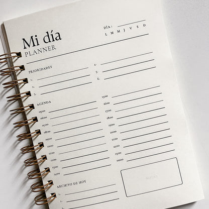 Planner Diario minimalista A5 | Anillado Doble 50 Hojas
