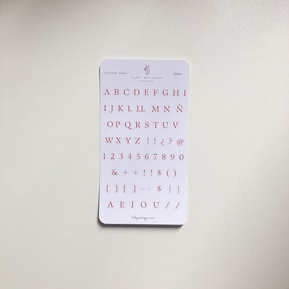 Sticker Sheet Alfabeto Serif | Marrón | Scrapbooking