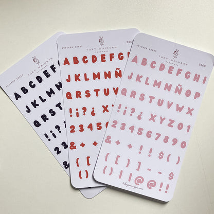Sticker Sheet Alfabeto Bubble | Rosa | Scrapbooking
