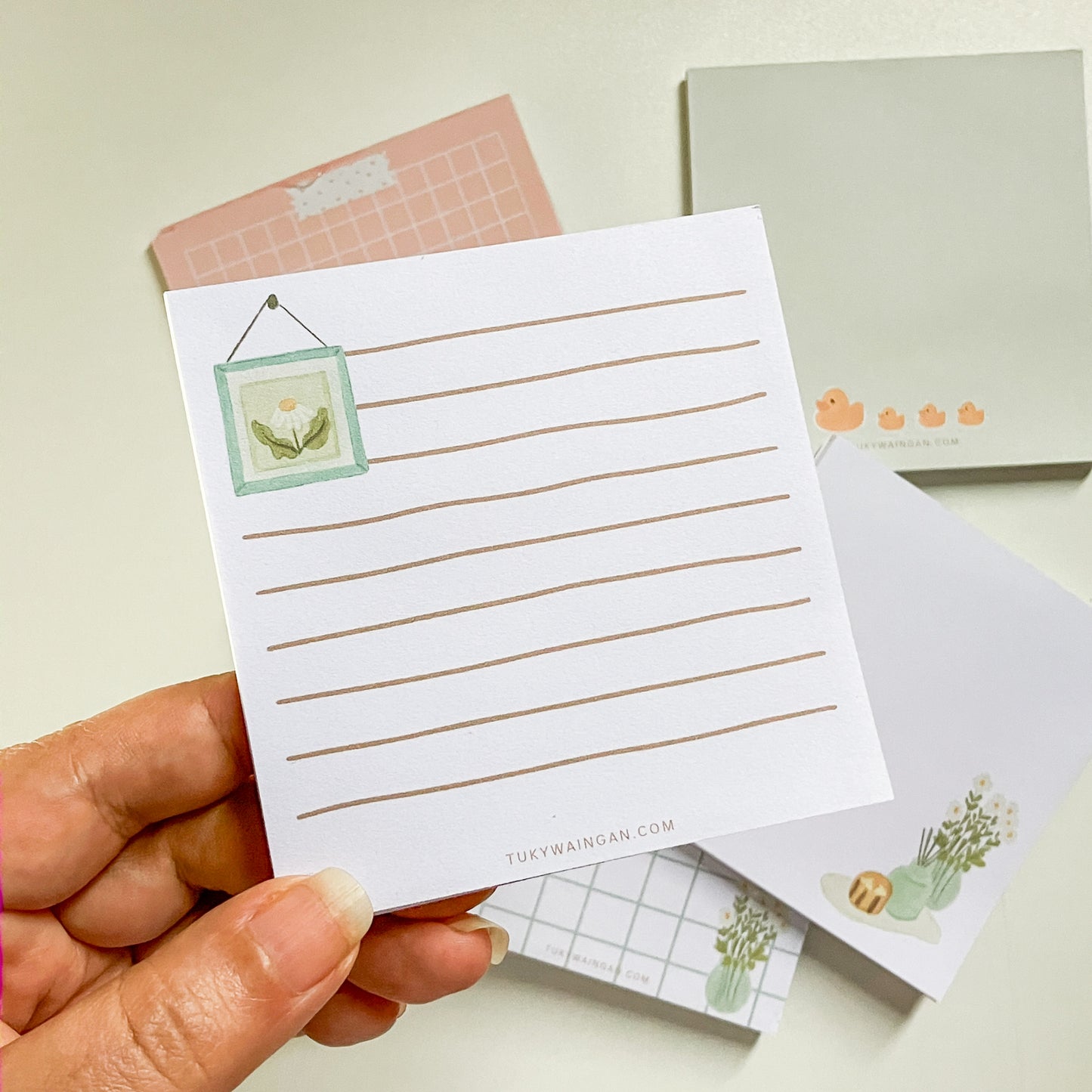Memo Pad Anotadores Cuadro Flor