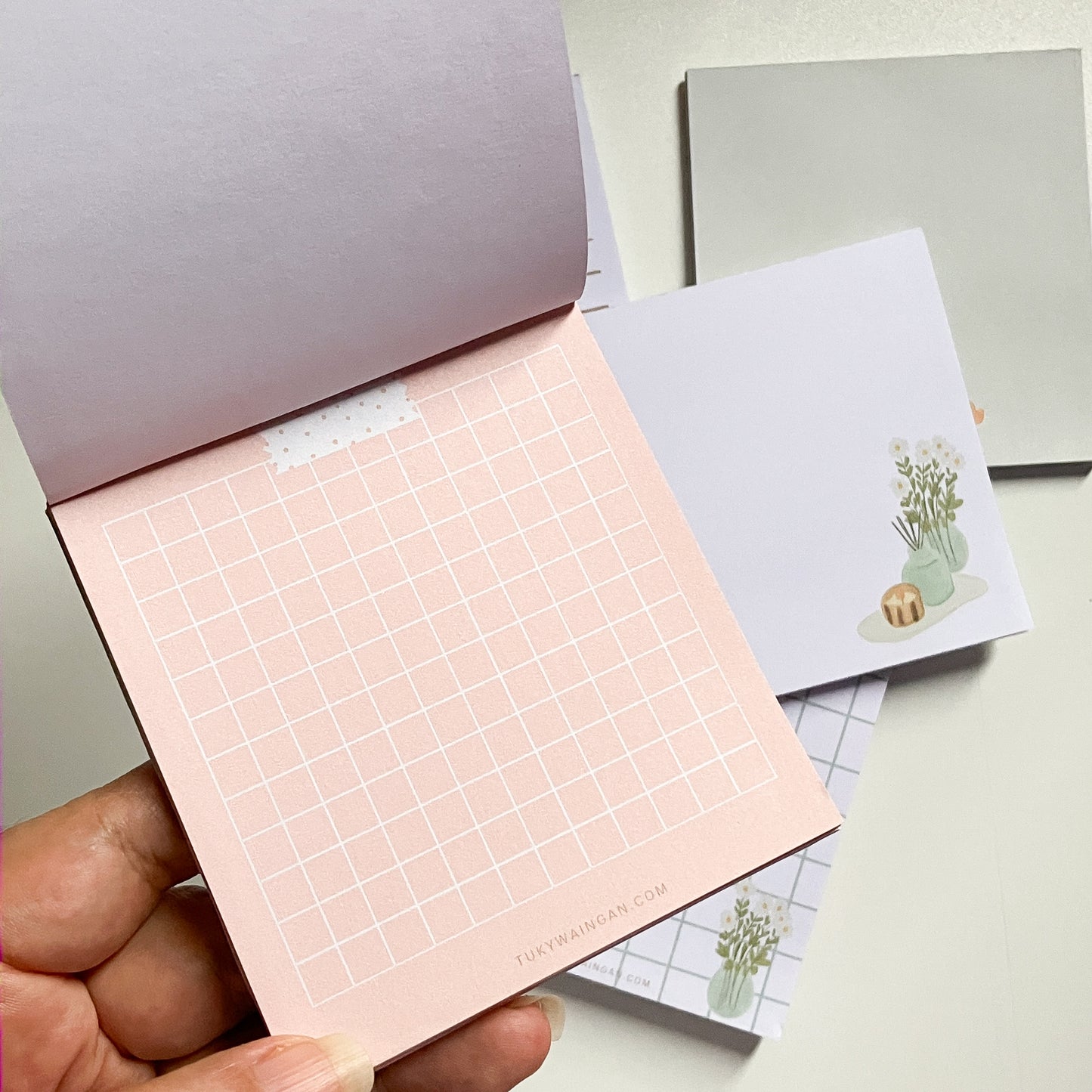 Memo Pad Anotadores Cuadriculado coral
