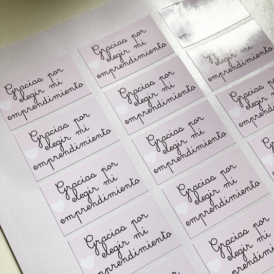 Stickers para packaging “Gracias por elegir mi emprendimiento” x24