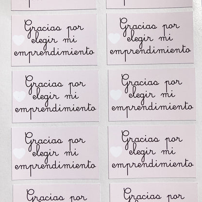 Stickers para packaging “Gracias por elegir mi emprendimiento” x24