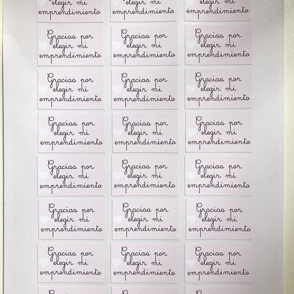 Stickers para packaging “Gracias por elegir mi emprendimiento” x24