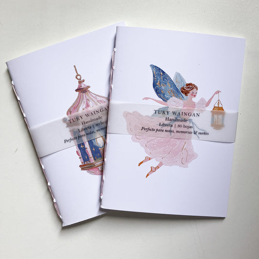 Set x2 Libretas A6 Cosidas a Mano | Hada y Farol