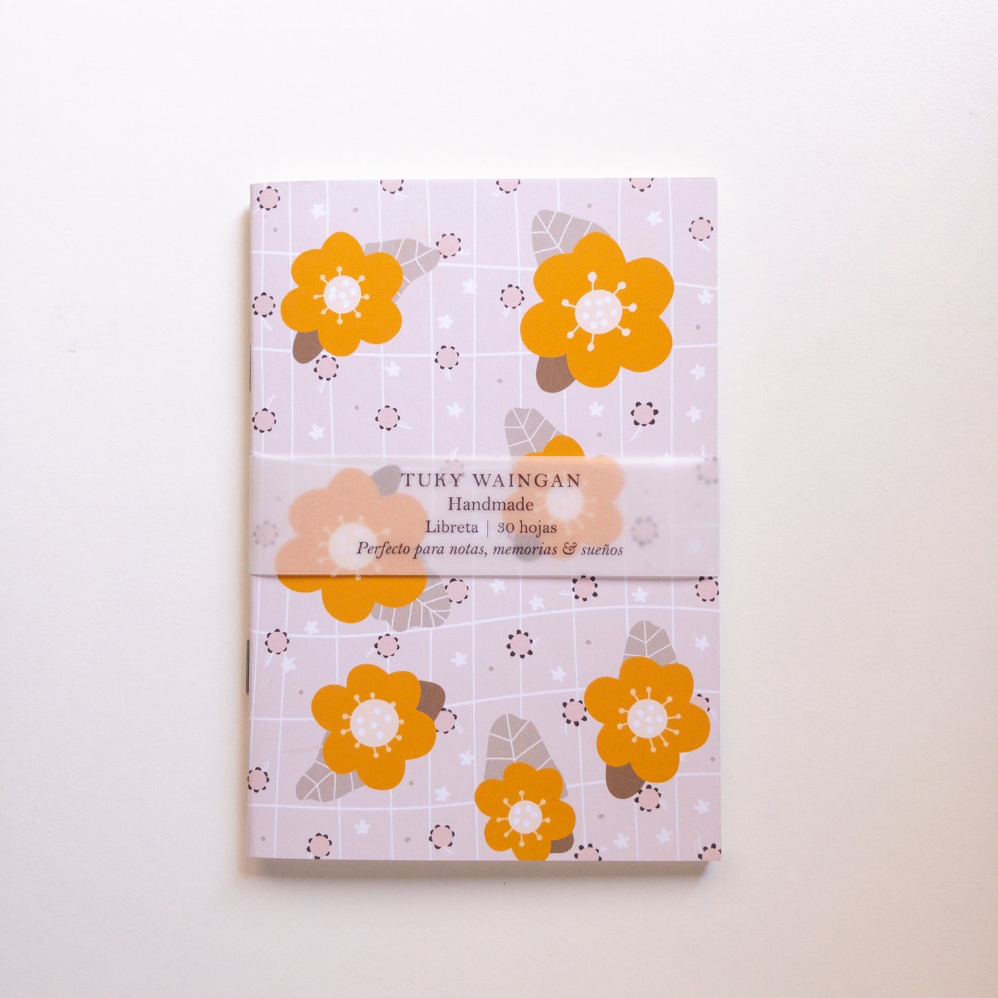 Libreta A6 Flores Naranjas | Ilustrada a Mano