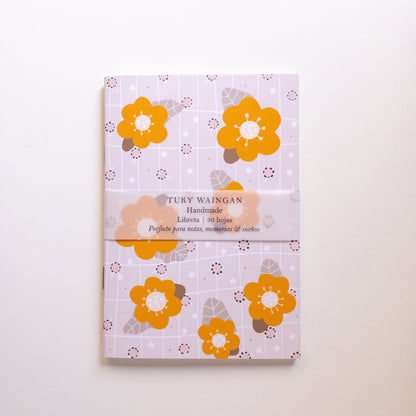 Libreta A6 Flores Naranjas | Ilustrada a Mano