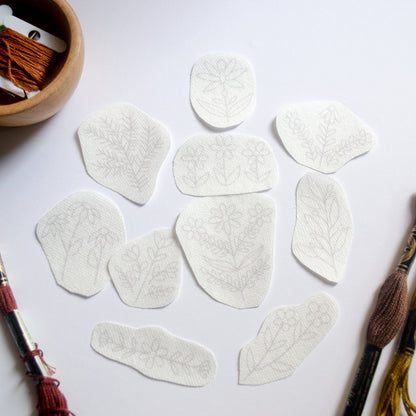 Stickers flores silvestres para bordar Hidrosoluble